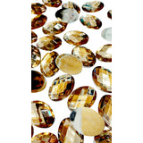 Chaton Colagem Oval Dourado Claro 25x18mm Pacote 50gramas 