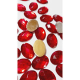 Chaton Colagem Oval Vermelho 25x18mm Pacote Com 50gramas 