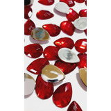 Chaton Gota Colagem Vermelho Brilhante 25x18mm Pacote 50gram
