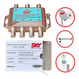 Chave Comutadora Amplificada 3x4 Sky Receptor Sinal 10 Peças