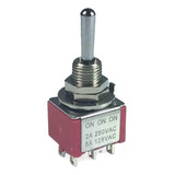 Chave Mini Toggle Switch Carling Dpdt On/on/on Chrome