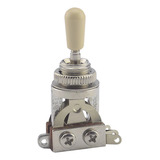 Chave Seletora Cromado Captadores 3 Posições EpiPhone Lespaul Sg Com Knob Cor Creme