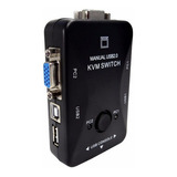 Chaveador Kvm Switch 2 Portas Vga + 2 Usb Monitor Mouse Cpu