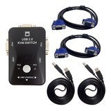 Chaveador Kvm Usb Switch 2 Portas 2pcs Vga/kit C/4 Cabos C