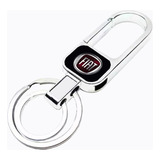 Chaveiro 2 Argolas Metal Fiat Carro Mosquetão Gatilho