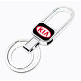 Chaveiro 2 Argolas Metal Kia Carro Mosquetão Gatilho 