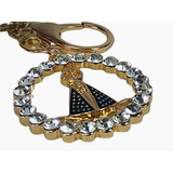 Chaveiro Chave Ns Aparecida Do Norte Metal Dourado Strass