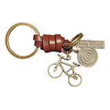 Chaveiro Ciclista Vintage Couro Sintético Ouro Velho