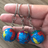 Chaveiro Globo Terrestre Mapa Mundi Geografia Mini 4 Peças