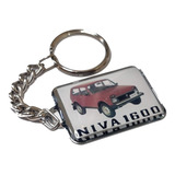 Chaveiro Lada Niva Foto 1600 4x4 Jeep Chapa Corrente Niquel