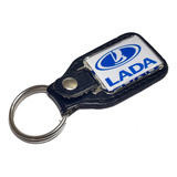 Chaveiro Lada Samara Niva Laika Tipo Emblema Couro Legítimo
