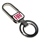 Chaveiro Metal Fiat Carro Mosquetão Gatilho Cromado Premium