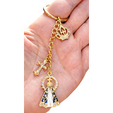 Chaveiro Nossa Senhora Aparecida Do Norte Dourada Strass