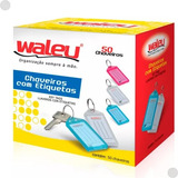Chaveiro Organizador C/ Etiquetas Cores Waleu Caixa C/ 50 Un