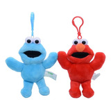 Chaveiro Vila Sésamo 12cm Pelúcia 2pcs Elmo Cookie Retro