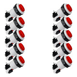 Chaves Botão Pbs-29 Arcade Jukebox Fliperama - Kit 10 Peças Cor Vermelho