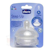 Chicco - Bico De Mamadeira Step Up Fluxo Rápido 6m+ 2 Un