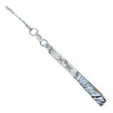Chicote Rebengue Tala Larga De Couro Cru Com Argolas Inox