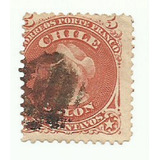 Chile 1867 - Colombo, Laranja, Usado, Scott 15