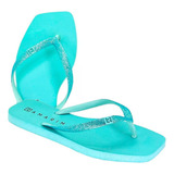 Chinelo Bico Quadrado Ramarim Feminino Solarize Com Glitter