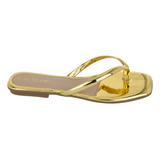 Chinelo Feminino Metalizado Rasteirinha De Dedo 5100