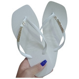 Chinelo Havaianas Square Personalizada Com Plaquinha Dourada
