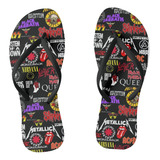 Chinelo Rock Bandas Preto