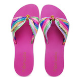 Chinelo Sandália Feminina Laço Tecido Estampado Atacado K112