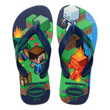 Chinelo Sandálias Infantil Havaianas Kids Gamer Minecraft
