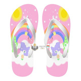 Chinelo Ursinhos Carinhosos Rosa Flor Desenho Antigo