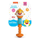 Chocalho Esticadinho Baby Shark - Elka 1144 Cor Laranja Desenho Tubarão