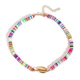 Choker Colar Feminino Disco De Fimo