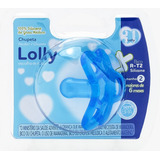 Chupeta 100% Silicone Rt2 Azul Lolly Nenny Período De Idade 6-12 Meses