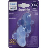 Chupeta Avent Soothie Azul 4-6 Meses Com 2 Unidades