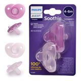 Chupeta Avent Soothie Silicone Rosa Menina 4-6 Meses