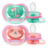 Chupeta Avent Ultra Air Dupla 18m+ Rosa Menina Philips