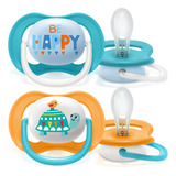 Chupeta Avent Ultra Air Silicone Decorada Neutro 6 18 Meses Cor Azul Período De Idade 6 A 18 Meses