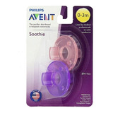 Chupeta Calmante Anti-cólica Avent C/2 Rosa/roxo 0-3m