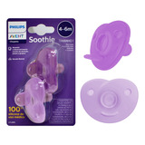 Chupeta Philips Avent Calmante Soothie Kit Com 2 Rosa