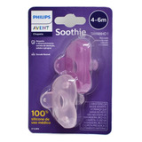 Chupeta Soothie Dupla Rosa 4-6 Meses Avent