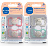 Chupeta Supreme 16m+ Night Brilha Escuro Bico Extrafino Mam