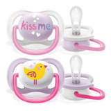 Chupeta Ultra Air Dupla Passarinho Kiss Me 06m Philips Avent