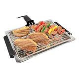 Churrasqueira Elétrica Portátil 1250w Grelha Bandeja 110v