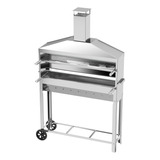 Churrasqueira Espetinho Inox 2 Grelhas Assar Carne Móvel Ref