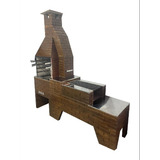 Churrasqueira + Fogão Chapa De 3 Bocas Bipléx Pré Moldado