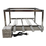 Churrasqueira Gira Grill Inox 4 Espetos Giratório Issi Grill