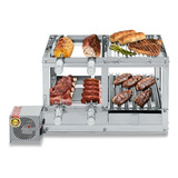 Churrasqueira Giratória Conjugada Grill + Parrilla 4 Espetos