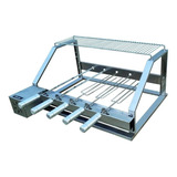 Churrasqueira Inox 5esp Giratórios Grill 2 Em 1 C/grelha Top