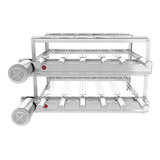Churrasqueira Inox Gira Grill 12 Espetos 3 Andares 2 Grelhas