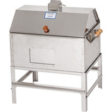 Churrasqueira Inox Média A Carvão Com Tampa Bafo Grill